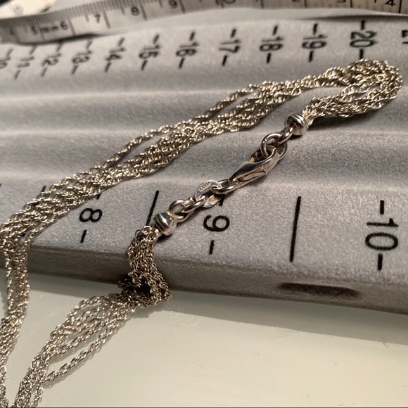 17” Stamped 925 Sterling Silver 5 Chain Necklace - Picture 4 of 5